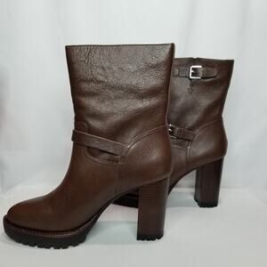 Lauren Ralph Lauren Women's Lyvia Tumbled Vachetta Leather Boot Size 10 NWT